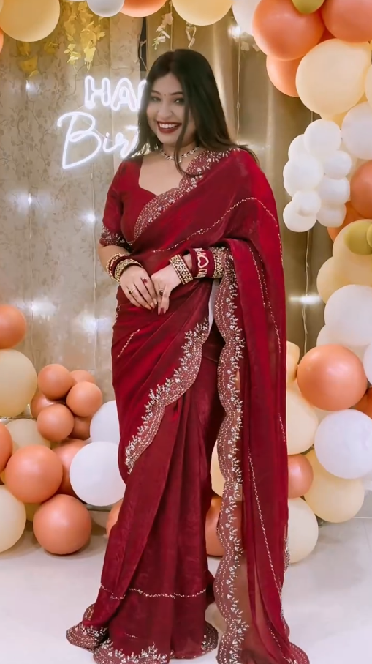Premium Two-Tone Fandy Chiffon Saree