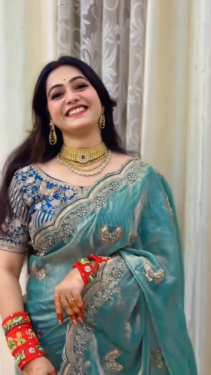 🌸 NEW ARRIVAL ✨ Royal Butterfly Embroidery Saree
