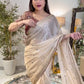 Wedding Special Rangoli Silk Saree With Designer Stichtched Embroidered Blouse