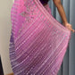Shaded Celebrity Style Designer Georgette Saree with Mirror & Khatli Work
