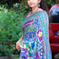 Sparkling Mirror Work Printed Chinnon Saree