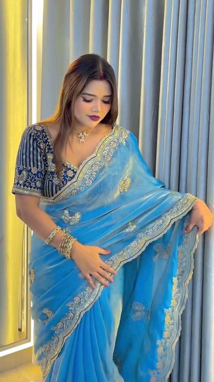 🌸 NEW ARRIVAL ✨ Royal Butterfly Embroidery Saree