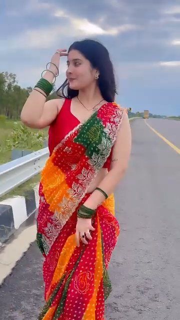 Soft Georgette Bhandhni Printed Saree