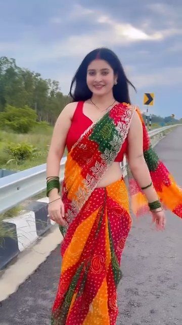 Soft Georgette Bhandhni Printed Saree