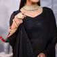 Black Beauty Space Silk Saree with Elegant Jarkhan Work 🖤✨