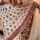 Heavy Japan Satin Ajrakh Print Saree with Real Mirror Work