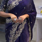 Luxe Fendy Satin Saree with 3mm Sequin Embroidery