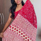 Ajrakh Print Satin Crepe Mirror Work Saree