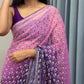 Shaded Celebrity Style Designer Georgette Saree with Mirror & Khatli Work