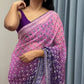 Shaded Celebrity Style Designer Georgette Saree with Mirror & Khatli Work