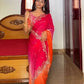 Luxe Fendy Satin Saree with 3mm Sequin Embroidery & Heavy Border