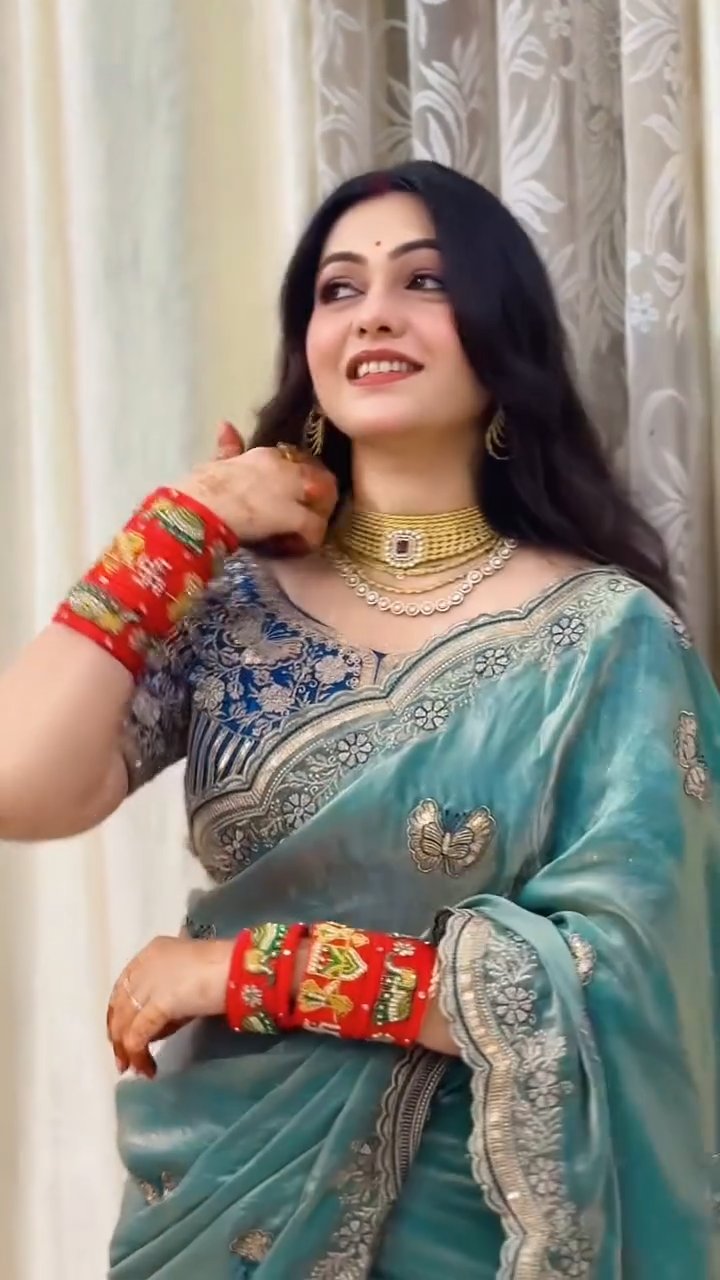 🌸 NEW ARRIVAL ✨ Royal Butterfly Embroidery Saree