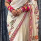Designer Butterfly Floral Printed Saree with Real Mirror & Sequins Work