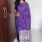 Ajrakh Print Satin Crepe Mirror Work Saree