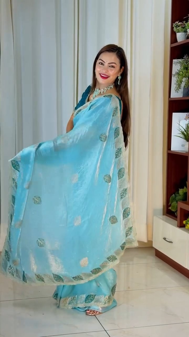 Premium Fendy C-Pallu Satin Designer Saree