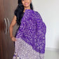 Ajrakh Print Satin Crepe Mirror Work Saree