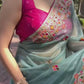 Designer Twill Net Saree with Diamond & Thread Work